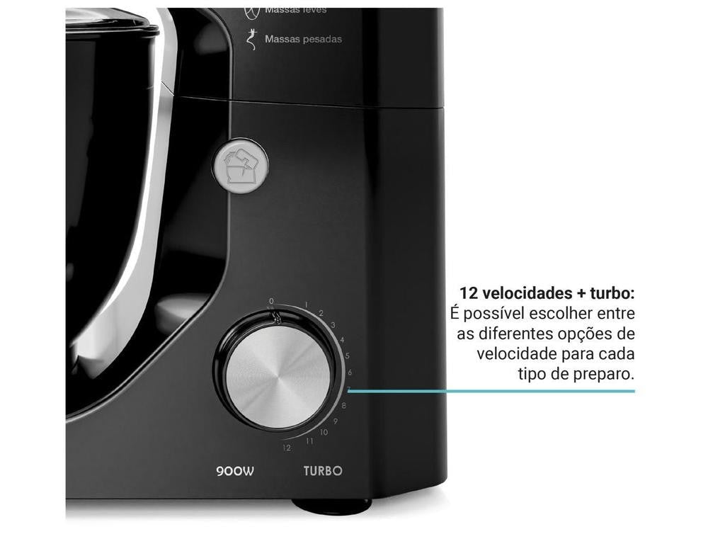 Batedeira Planetária Philco Preta 800W 12 Velocidades 5 Litros PBP90A - 110V - Shopp Brasil