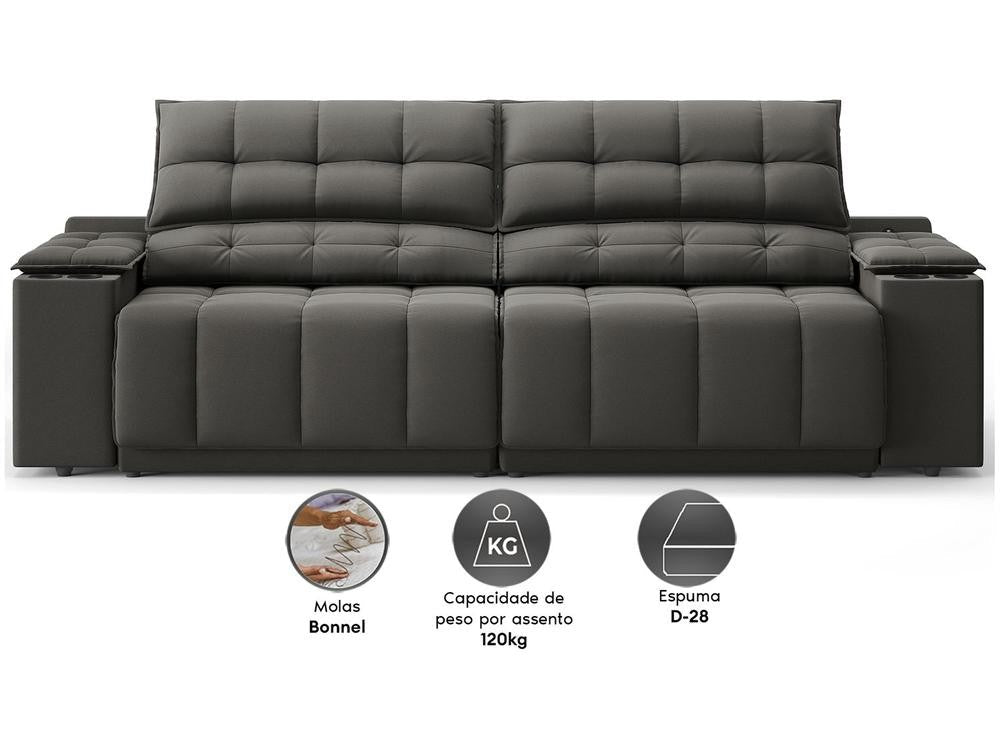 Sofá 3 Lugares Retrátil Reclinável Velosuede Quebec Next Sofás - Shopp Brasil