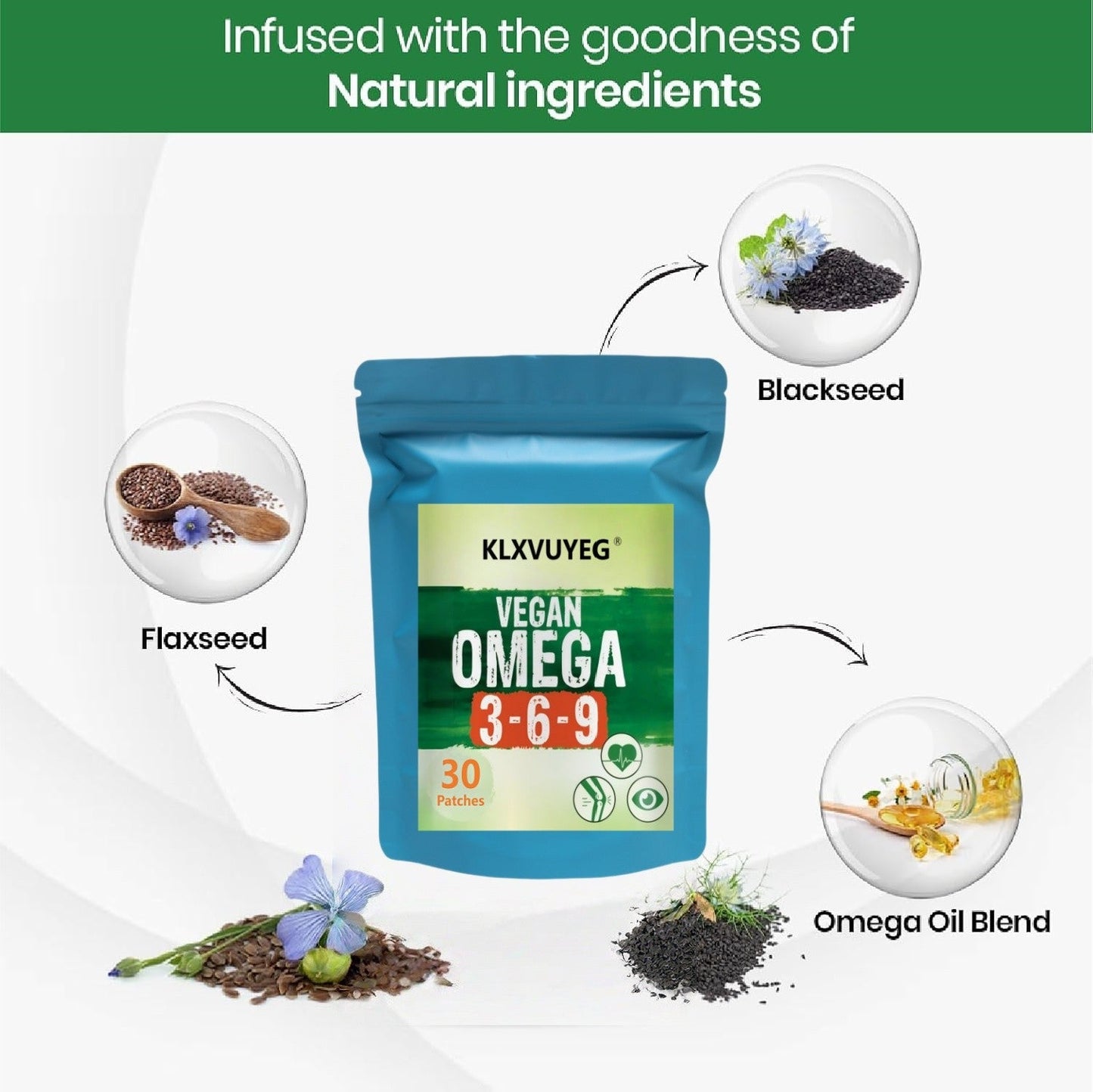 Suplemento Nutricional Natural Vegano Omega 3 6 9 para Músculos, Ossos, Coração. - Shopp Brasil
