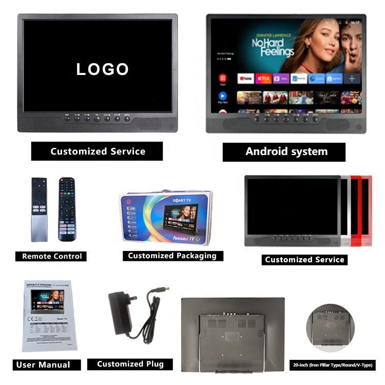 TV Portátil Inteligente de 20 Polegadas FHD HD Android LED com Bateria 12V DC - Shopp Brasil