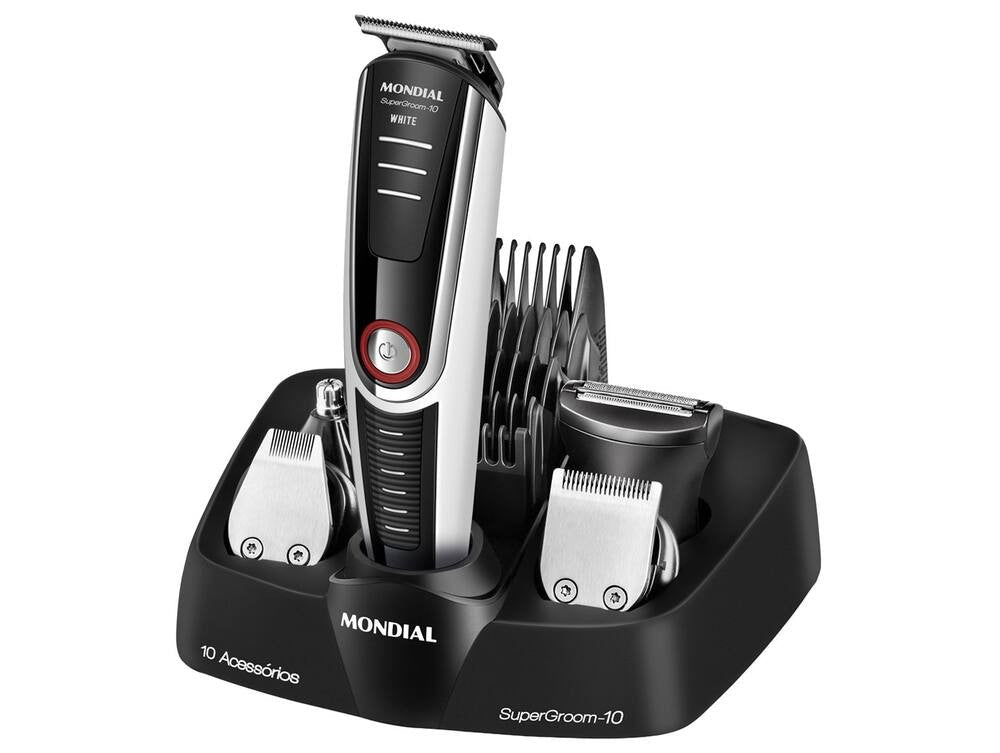 Aparador de Pelos Mondial Super Groom 10 BG - 08 com Acessórios 78605 - 01 - Bivolt - Shopp Brasil