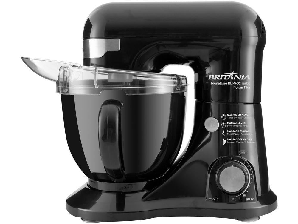 Batedeira Planetária Britânia Preta 700W - Shopp Brasil