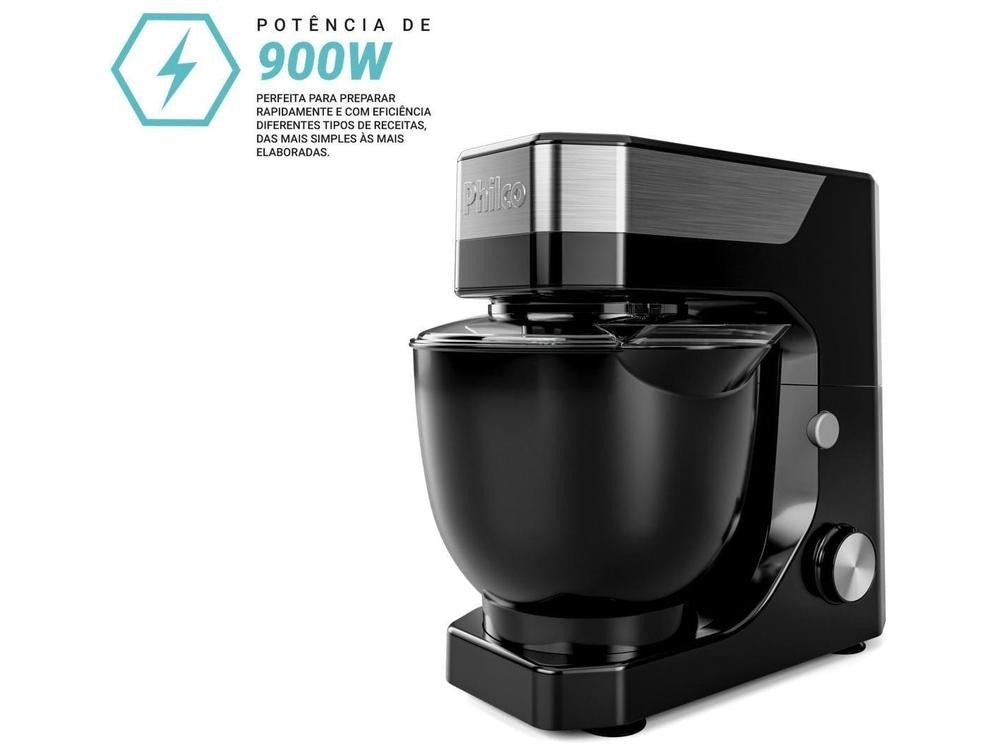 Batedeira Planetária Philco Preta 800W 12 Velocidades 5 Litros PBP90A - 110V - Shopp Brasil