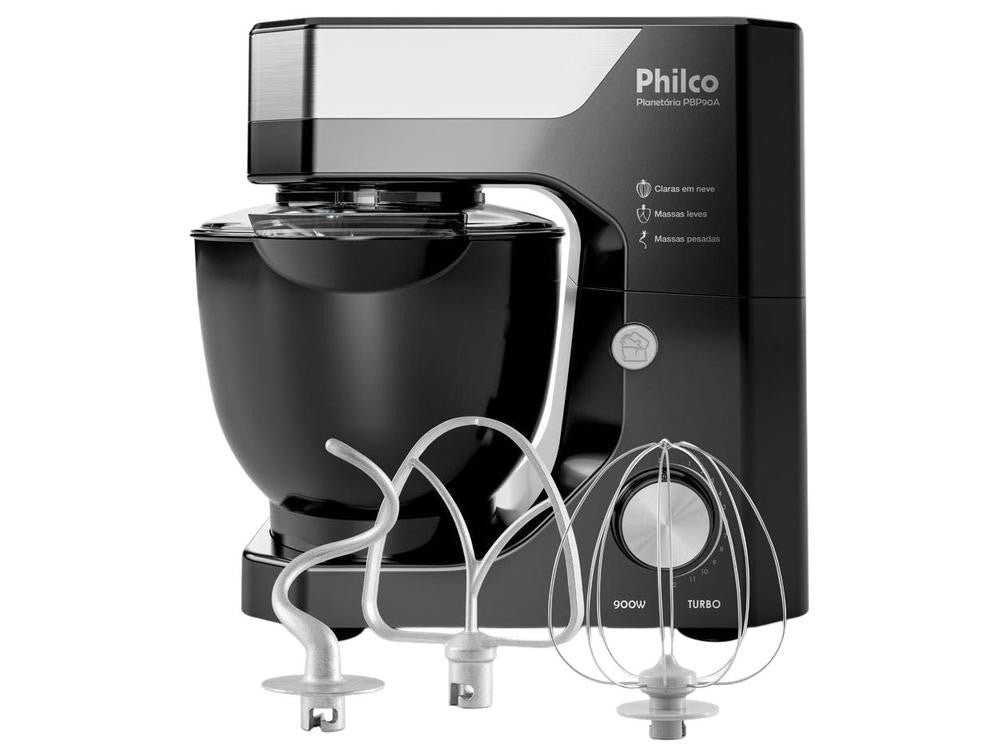 Batedeira Planetária Philco Preta 800W 12 Velocidades 5 Litros PBP90A - 110V - Shopp Brasil