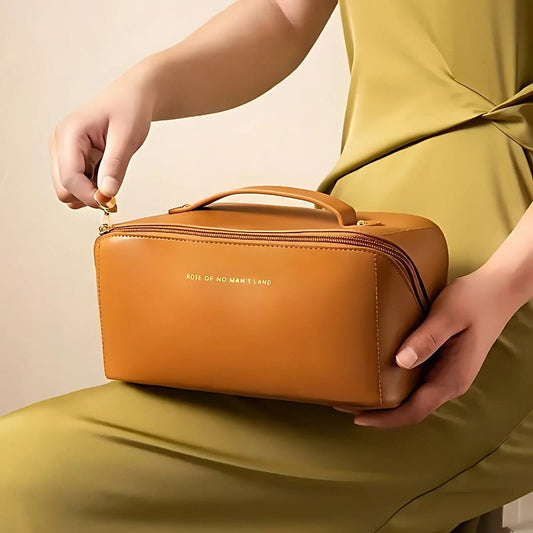 Bolsa Necessaire Feminina para Maquiagem e Cosméticos Couro, Maleta De Grande. - Shopp Brasil
