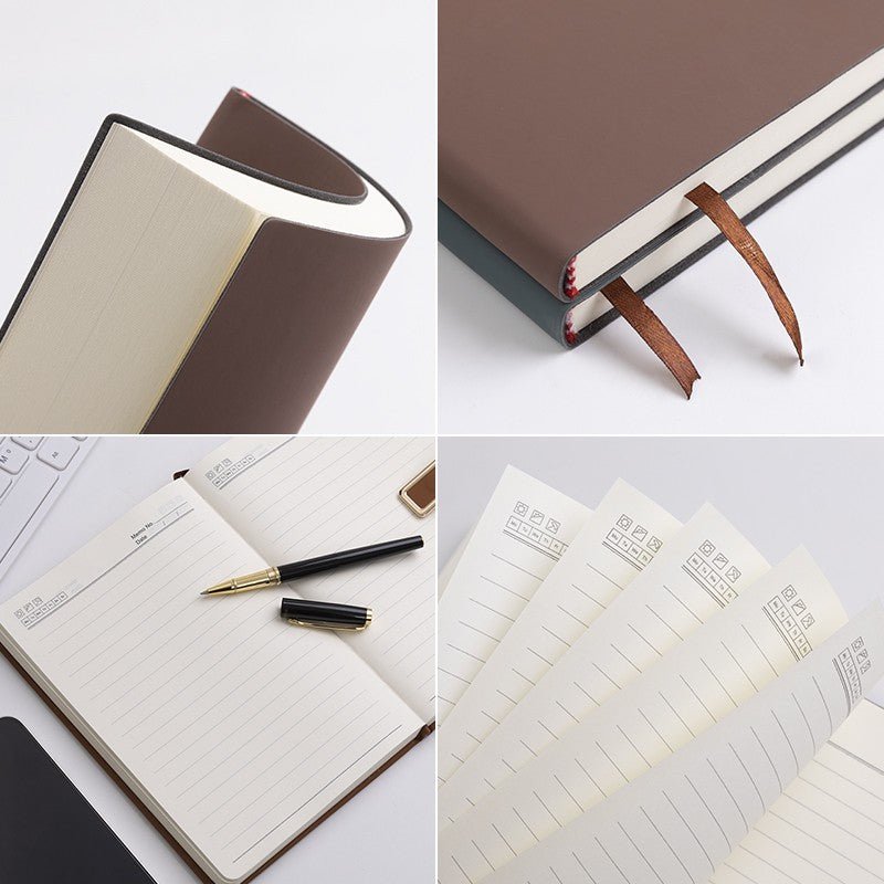 Caderno de couro macio A5 com 120 páginas internas, capa à prova. - Shopp Brasil