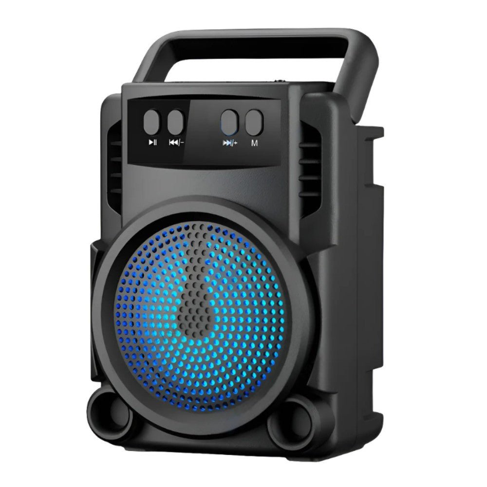Caixa de Som Portátil Bluetooth com LED Rádio FM USB e SD Música - Shopp Brasil