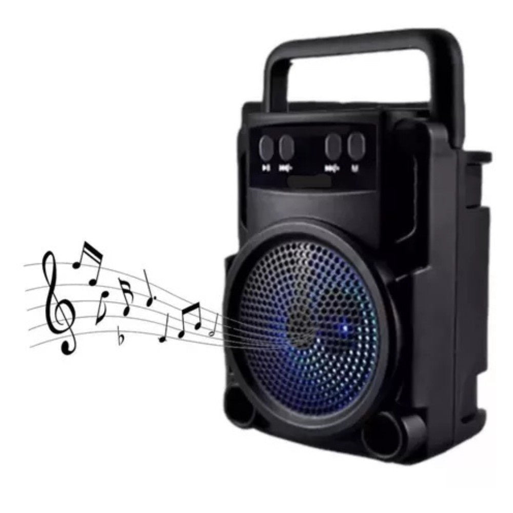Caixa de Som Portátil Bluetooth com LED Rádio FM USB e SD Música - Shopp Brasil