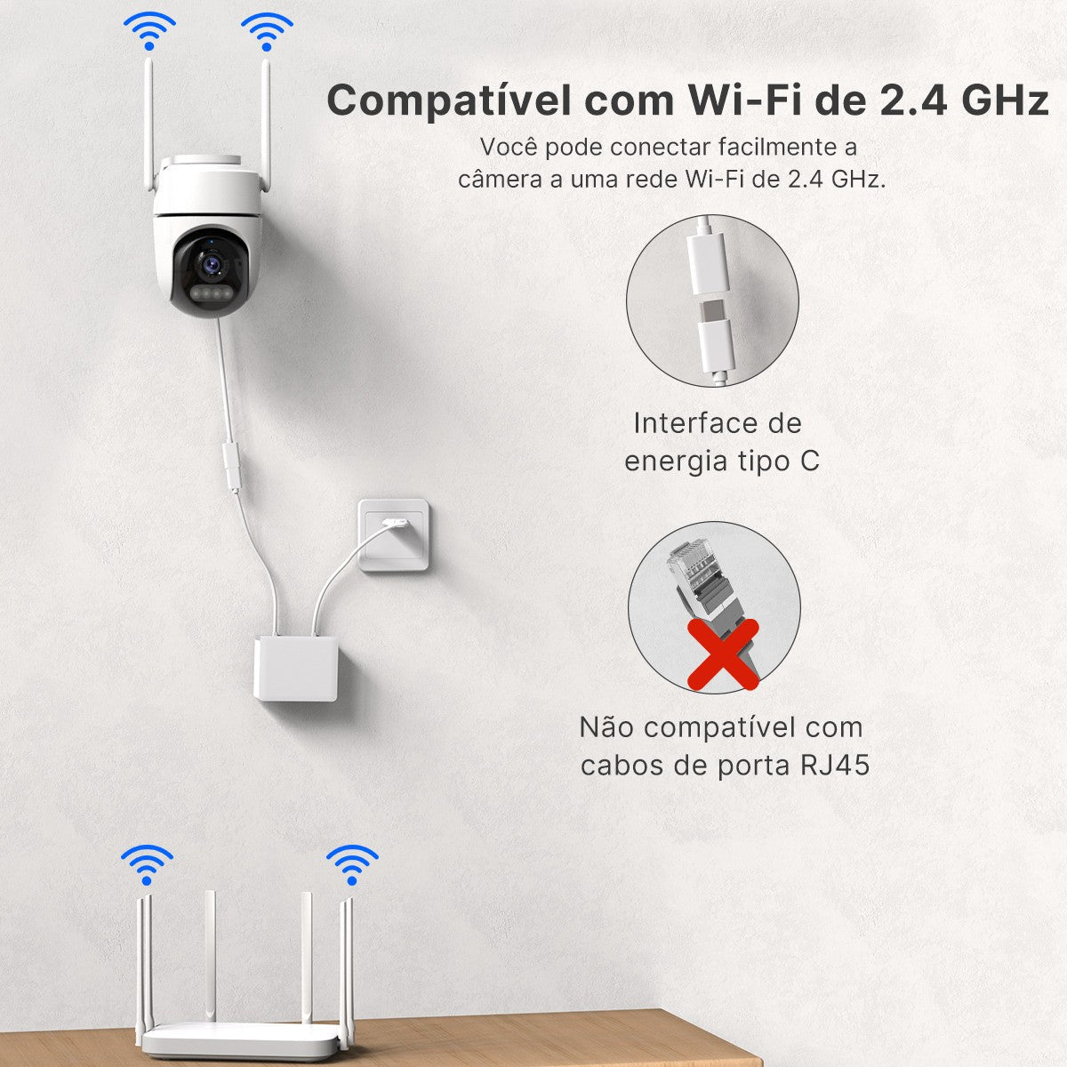 Câmera PTZ WiFi Câmera IP externa Vigilância por vídeo. - Shopp Brasil