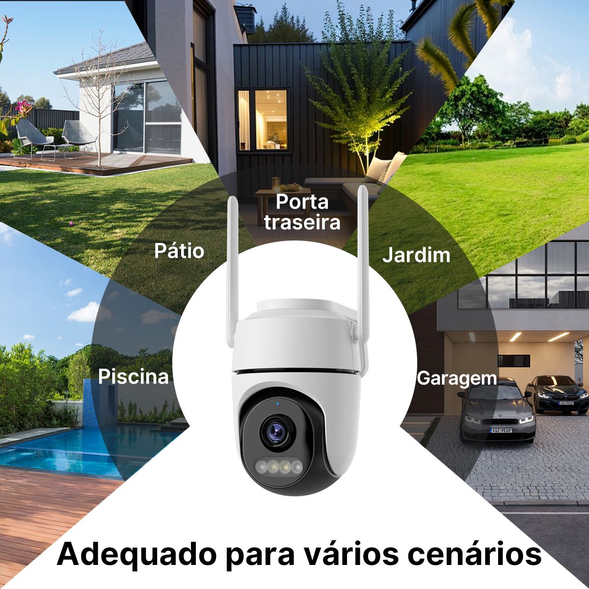 Câmera PTZ WiFi Câmera IP externa Vigilância por vídeo. - Shopp Brasil