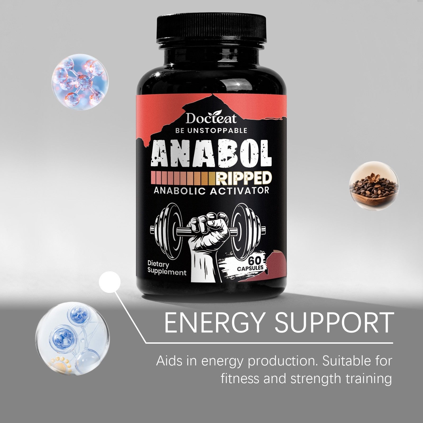 Cápsulas DOCTEAT para Crescimento Muscular, Promovem o Crescimento Muscular. - Shopp Brasil
