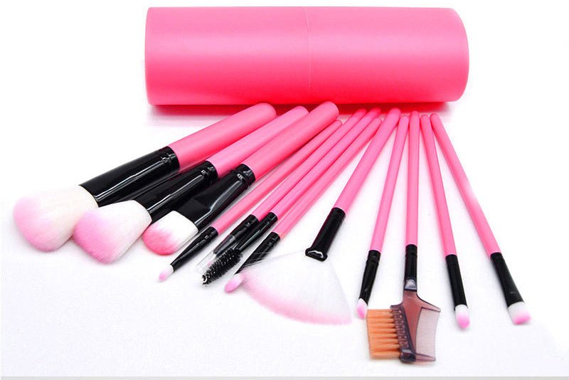 Conjunto de 12 pincéis de maquiagem: blush, sombra, cílios e iluminador. - Shopp Brasil