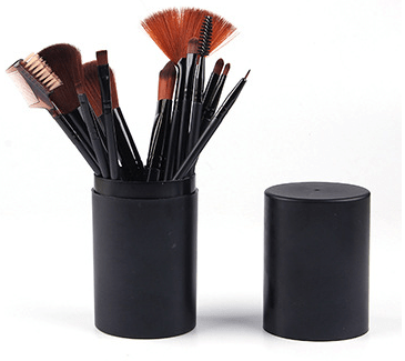 Conjunto de 12 pincéis de maquiagem: blush, sombra, cílios e iluminador. - Shopp Brasil