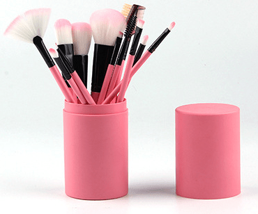 Conjunto de 12 pincéis de maquiagem: blush, sombra, cílios e iluminador. - Shopp Brasil