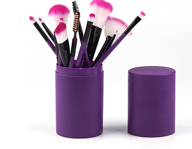 Conjunto de 12 pincéis de maquiagem: blush, sombra, cílios e iluminador. - Shopp Brasil