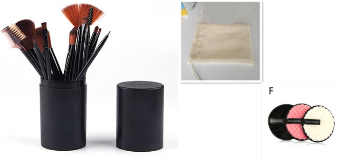 Conjunto de 12 pincéis de maquiagem: blush, sombra, cílios e iluminador. - Shopp Brasil