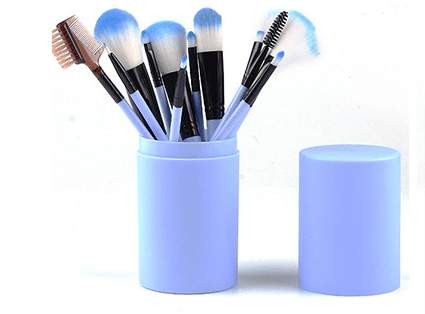 Conjunto de 12 pincéis de maquiagem: blush, sombra, cílios e iluminador. - Shopp Brasil