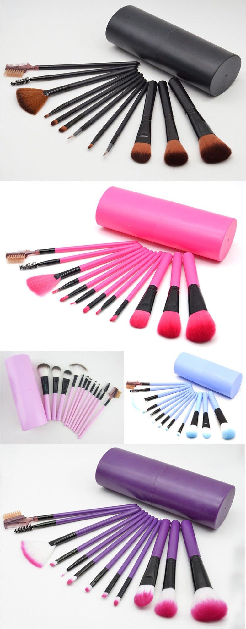 Conjunto de 12 pincéis de maquiagem: blush, sombra, cílios e iluminador. - Shopp Brasil