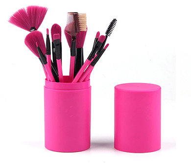 Conjunto de 12 pincéis de maquiagem: blush, sombra, cílios e iluminador. - Shopp Brasil