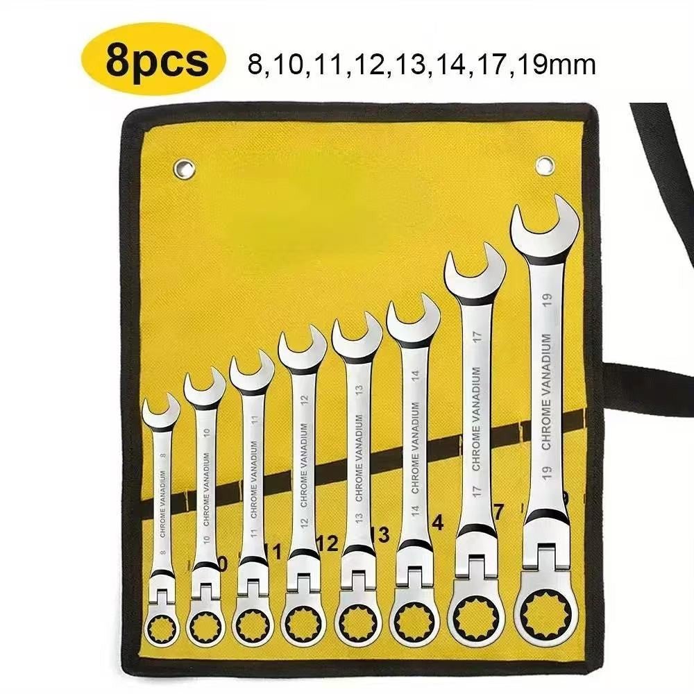 Conjunto de Chaves Combinadas com Catraca, Chave de Boca Articulada. - Shopp Brasil