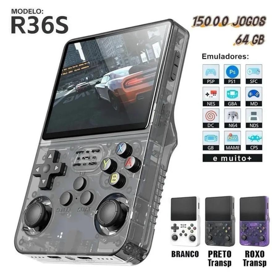 CONSOLE RETRÔ PORTÁTIL R36S +15.000 JOGOS CLÁSSICOS EM UM SÓ DISPOSITIVO! - Shopp Brasil
