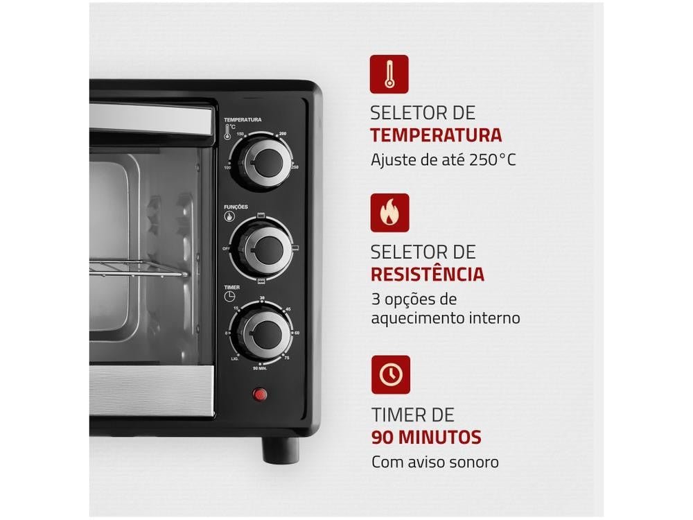Forno Elétrico de Bancada Mondial com Timer 42L - 220V - Shopp Brasil