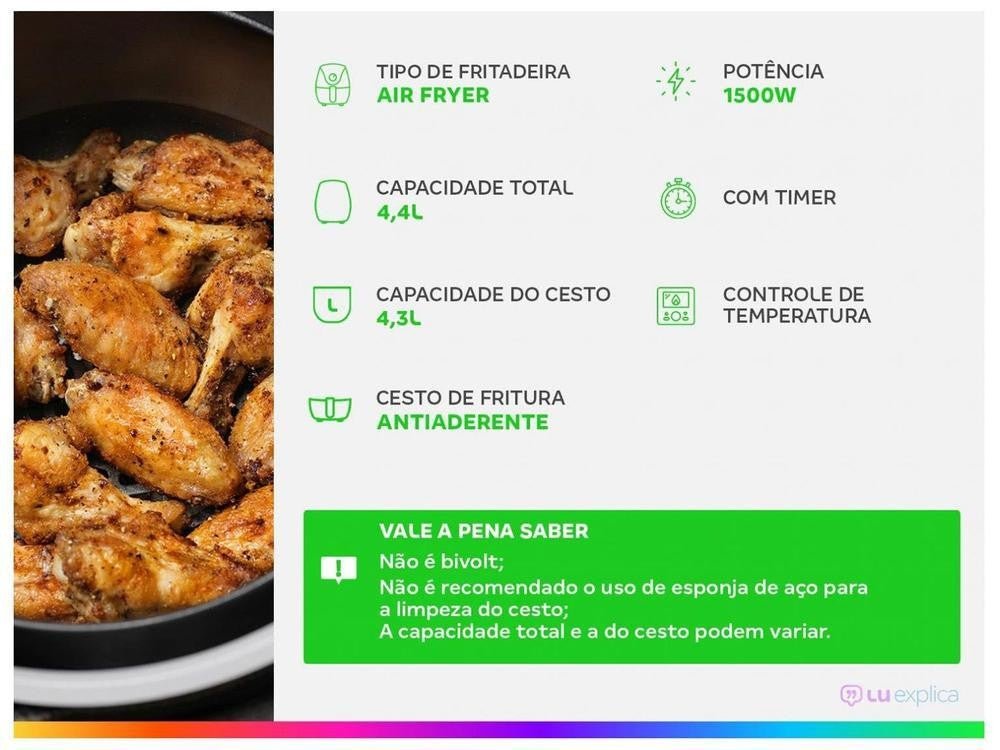 Fritadeira Elétrica sem óleo/Air Fryer Philco - 220V - Shopp Brasil