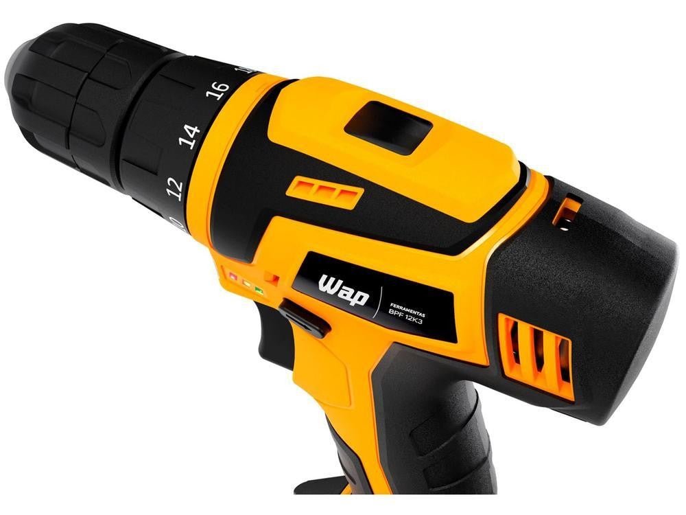 Furadeira e Parafusadeira Wap a Bateria 12V com Maleta 13 Peças BPF 12K3 - Shopp Brasil