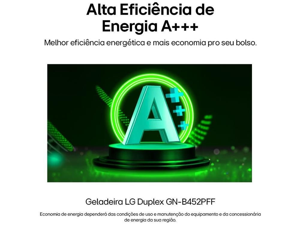 Geladeira/Refrigerador LG Frost Free Inox Duplex 461L GN - B452PFF - 220V - Shopp Brasil