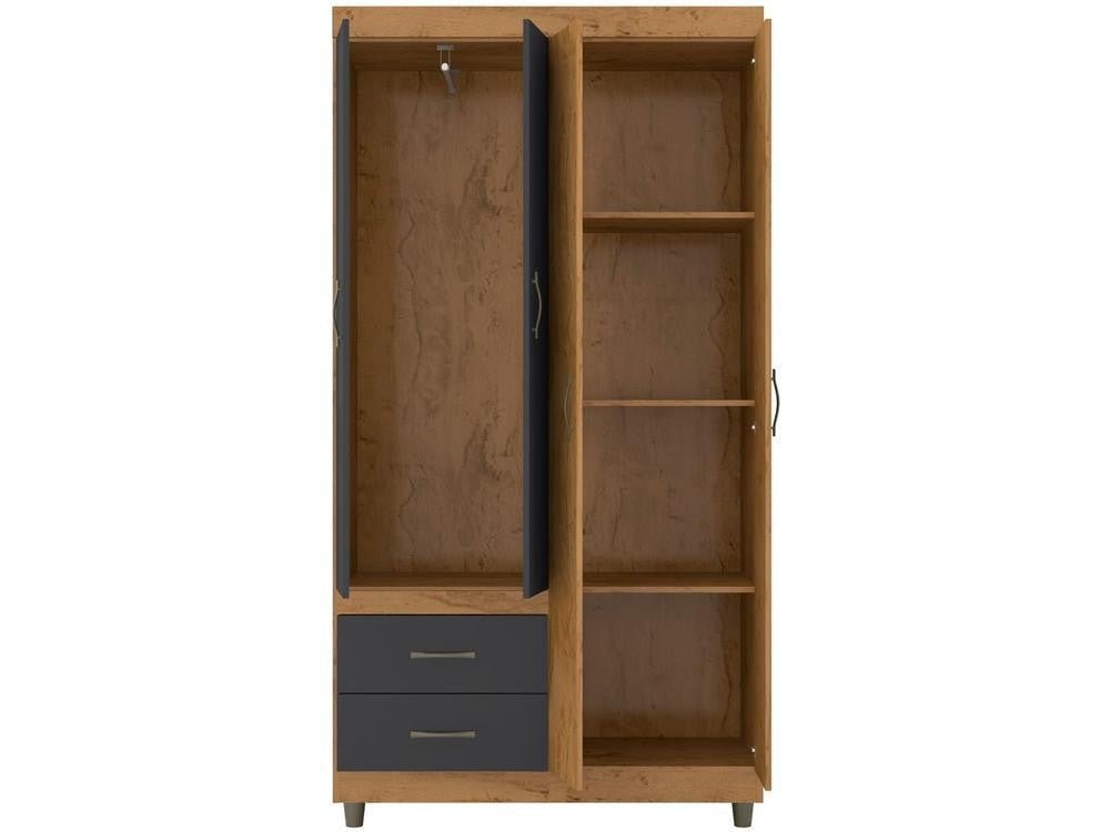 Guarda - roupa Solteiro 4 Portas 2 Gavetas Araplac - Shopp Brasil