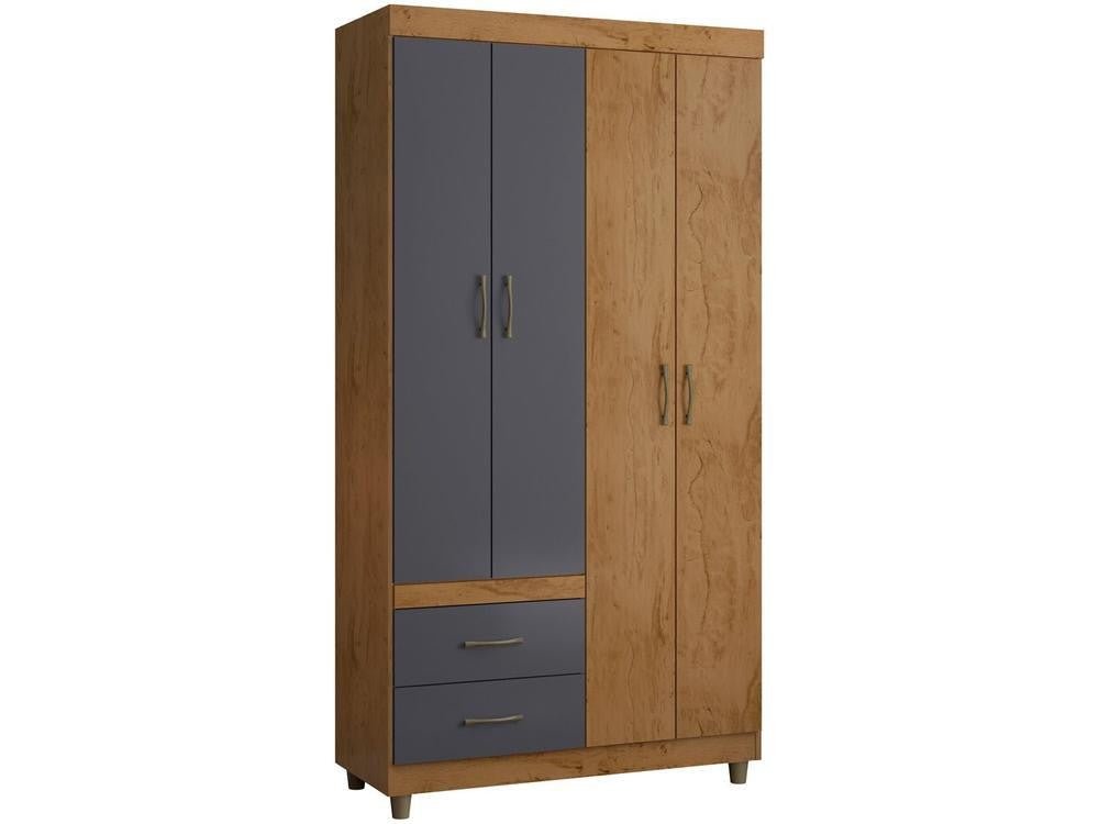 Guarda - roupa Solteiro 4 Portas 2 Gavetas Araplac - Shopp Brasil