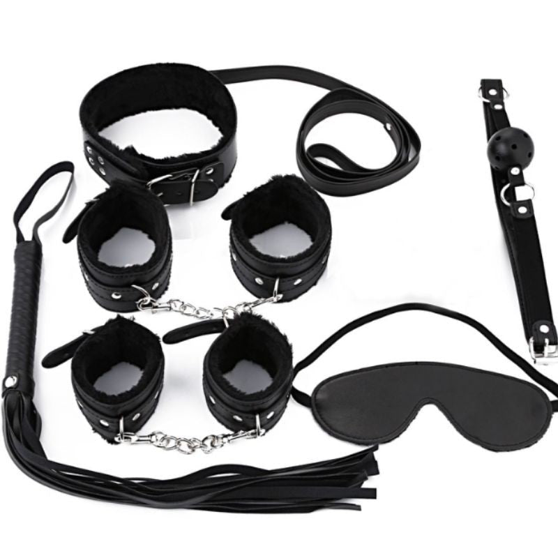 Jogo bdsm 7 peças couro bondage fetiche. - Shopp Brasil
