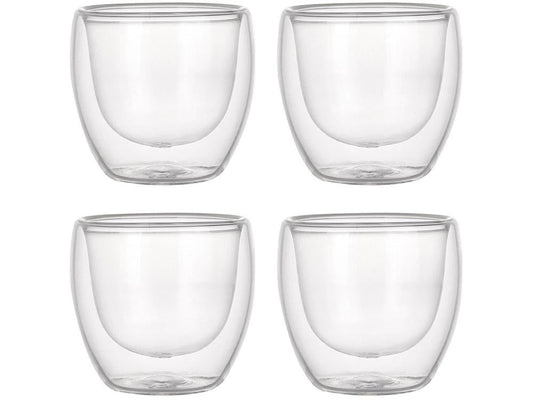 Jogo de Copos de Vidro de Café Parede Dupla 80ml 4 Peças Haus Concept Inspire. - Shopp Brasil