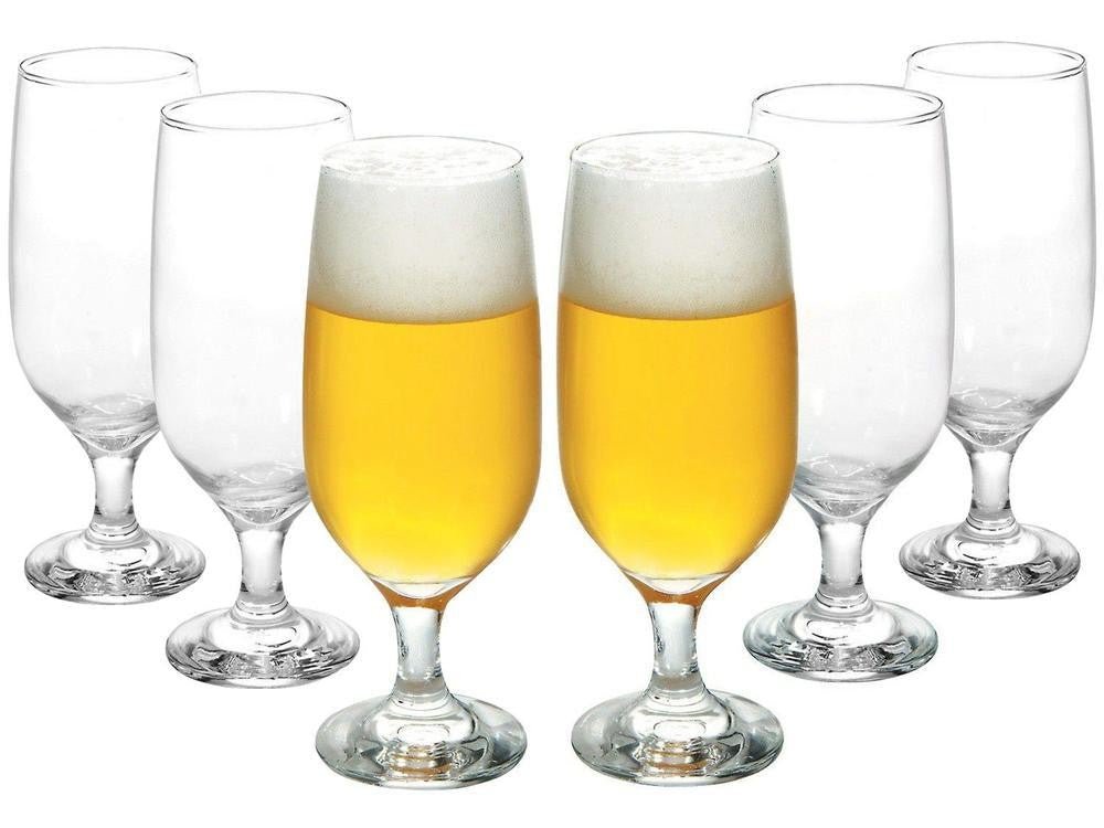Jogo de Taças de Vidro para Cerveja 6 Peças 300ml Nadir Floripa - Shopp Brasil