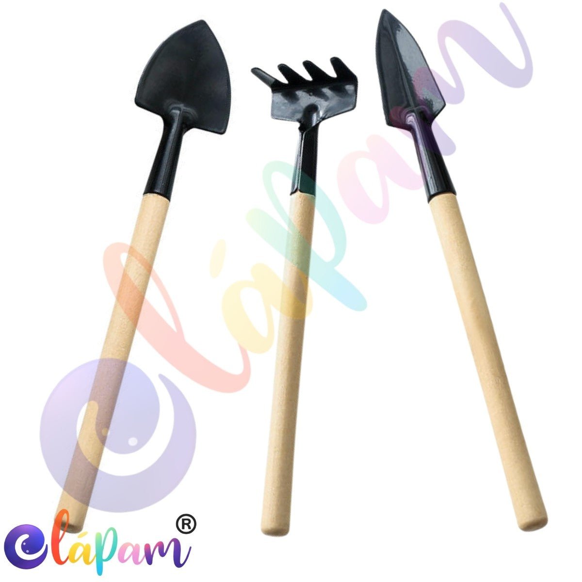 Kit Ferramentas Jardinagem Bonsai 3 Peças Mini Pá Ancinho Transplantador. - Shopp Brasil