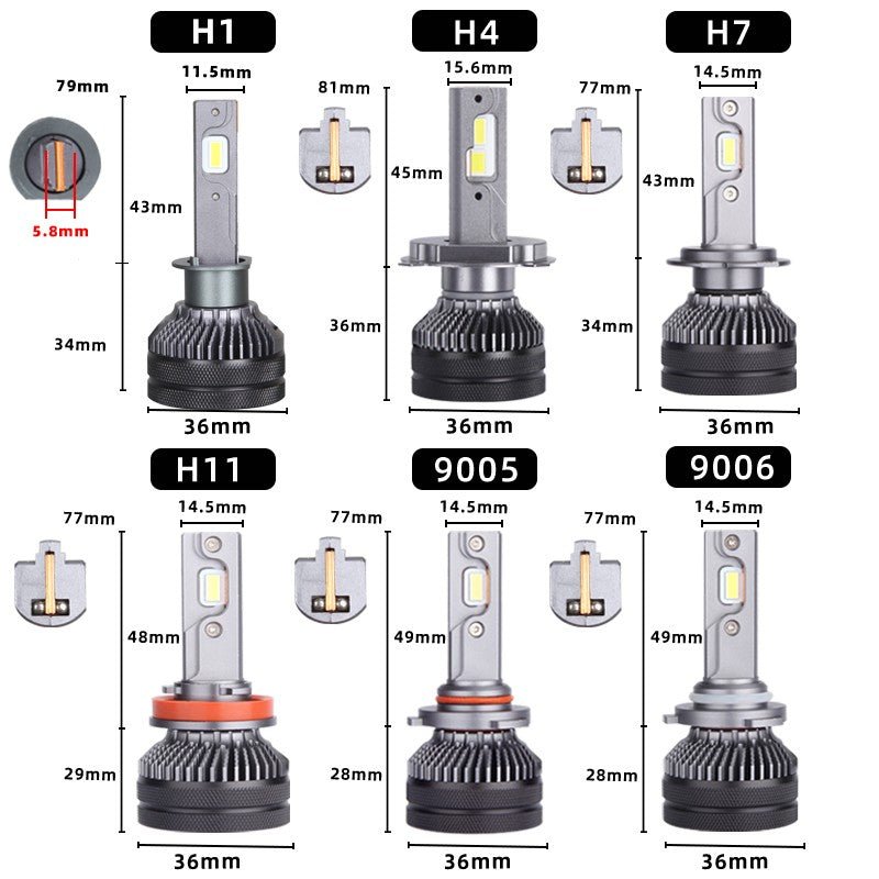 Lâmpada H4 H7 H1 H11 Led Tubo Duplo de Cobre 3000K. - Shopp Brasil