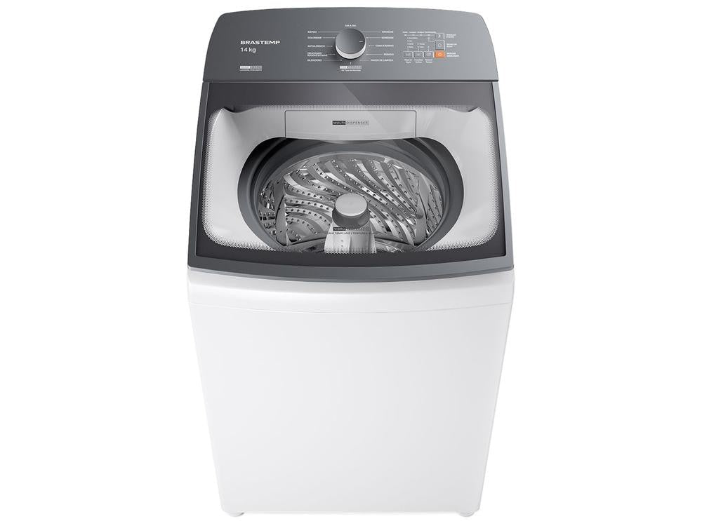Lavadora de Roupas Brastemp 14kg Cesto Inox 12 Programas de Lavagem Branca BWJ14AB - 110V - Shopp Brasil