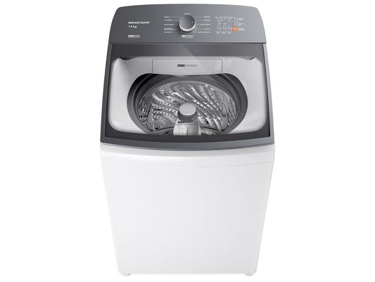 Lavadora de Roupas Brastemp 14kg Cesto Inox 12 Programas de Lavagem Branca BWJ14AB - 110V - Shopp Brasil