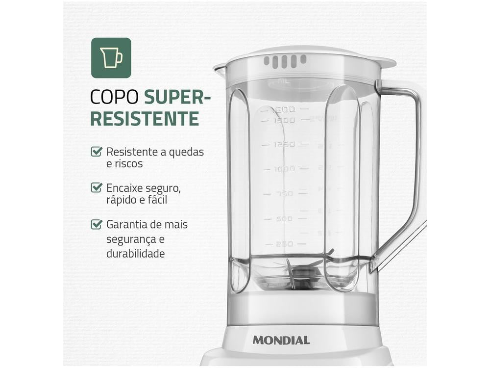 Liquidificador Mondial Pratic Power L - 97 - W 2 Velocidades + Pulsar 550W Branco 110v - Shopp Brasil