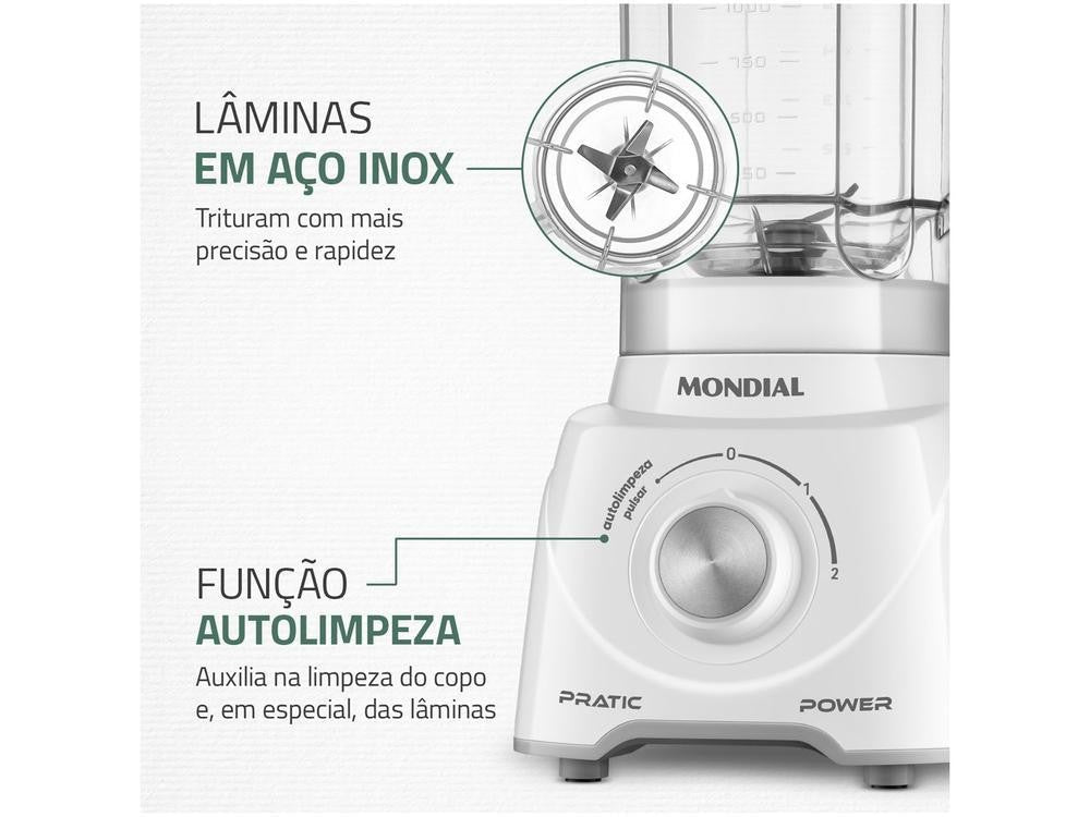 Liquidificador Mondial Pratic Power L - 97 - W 2 Velocidades + Pulsar 550W Branco 110v - Shopp Brasil