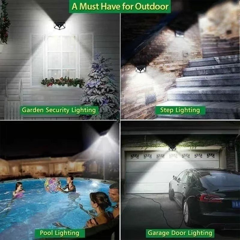 Luzes de Parede Solares LED 100 para Exterior com Sensor de Movimento. - Shopp Brasil