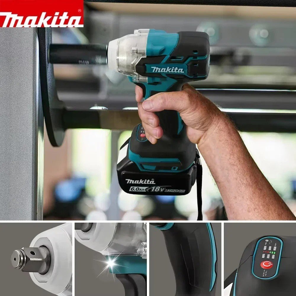 Makita DTW285 chave de impacto de alto torque, chave portátil recarregável - Shopp Brasil
