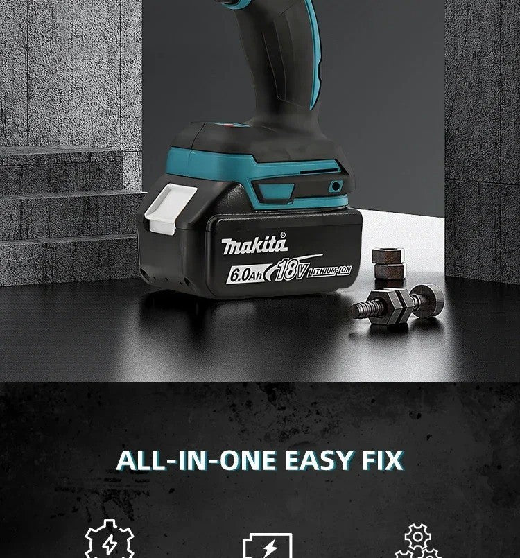 Makita DTW285 chave de impacto de alto torque, chave portátil recarregável - Shopp Brasil