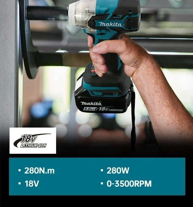 Makita DTW285 chave de impacto de alto torque, chave portátil recarregável - Shopp Brasil