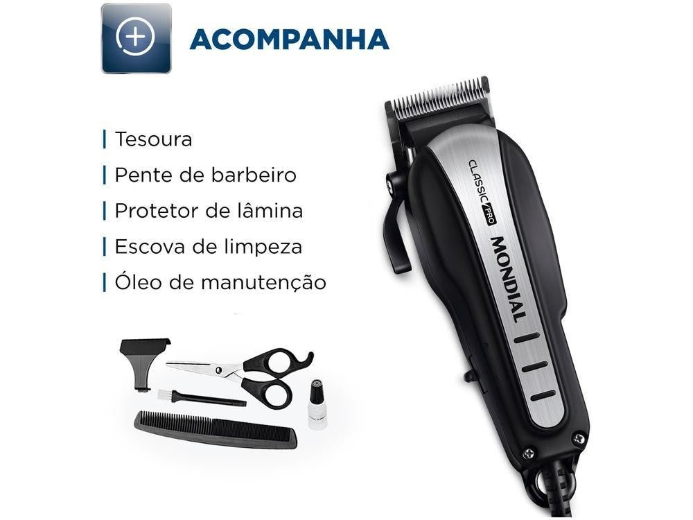 Máquina de Cortar Cabelo Mondial Classic Pro - 110V - Shopp Brasil