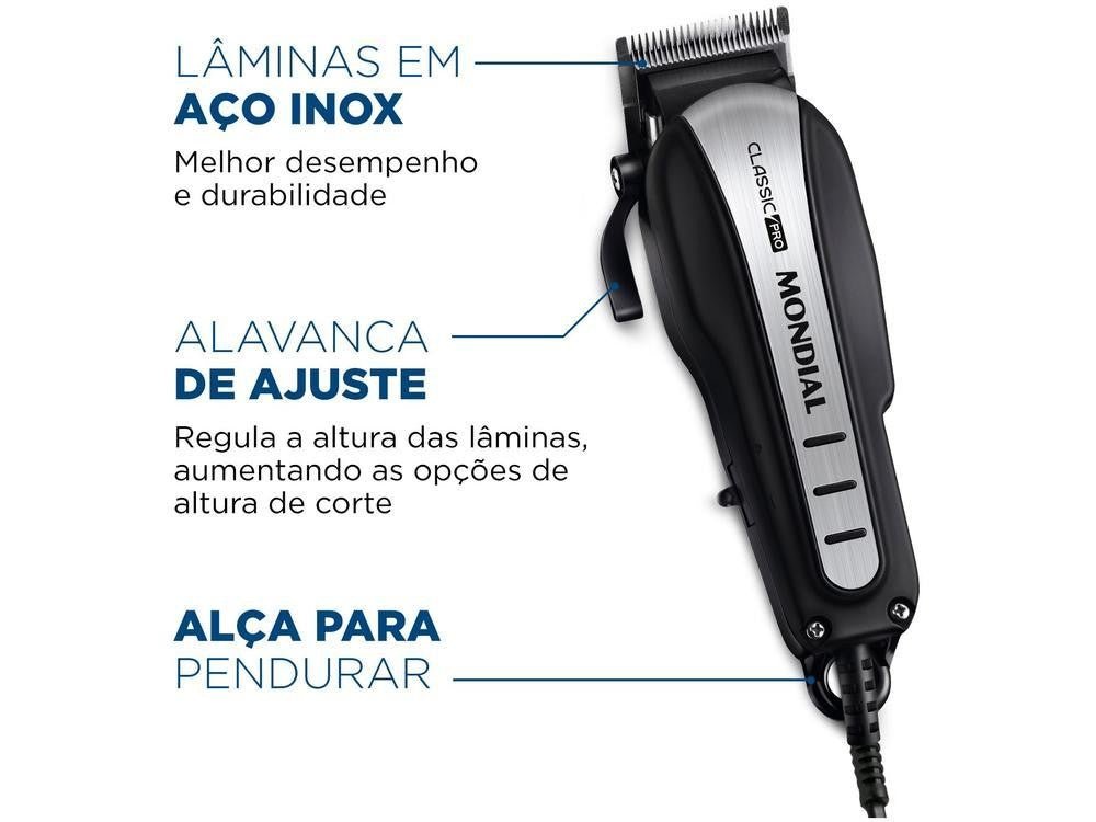 Máquina de Cortar Cabelo Mondial Classic Pro - 110V - Shopp Brasil