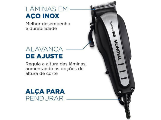 Máquina de Cortar Cabelo Mondial Classic Pro - 110V - Shopp Brasil