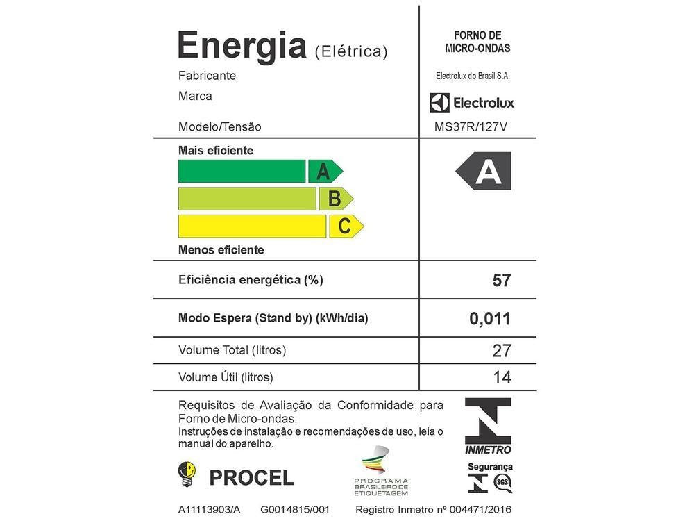 Microondas Electrolux 27L MS37R - 110V - Shopp Brasil