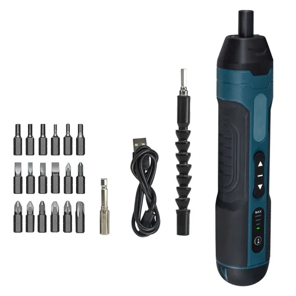 Mini chave de fenda elétrica sem fio furadeira multifuncional,ajuste recarregável - Shopp Brasil