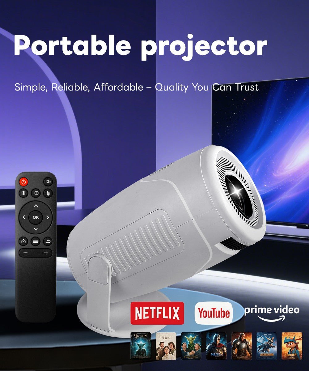Mini Projetor HY900 4K Ultra HD Wi - Fi 6 Bluetooth Portátil Cinema em Casa. - Shopp Brasil